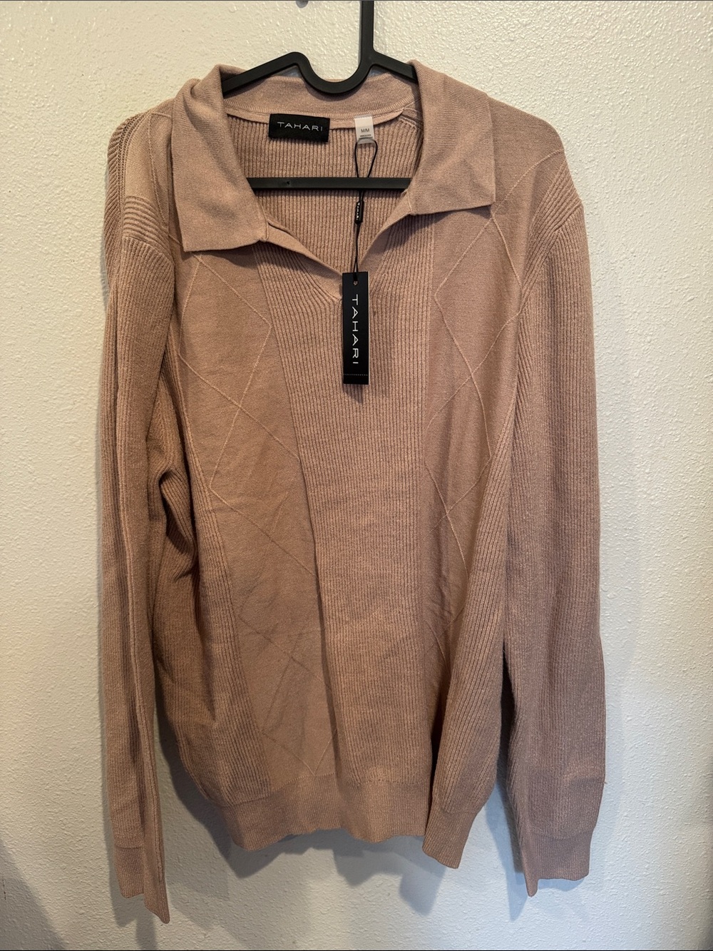 Tahari Women's Brown Knit Polo Sweater